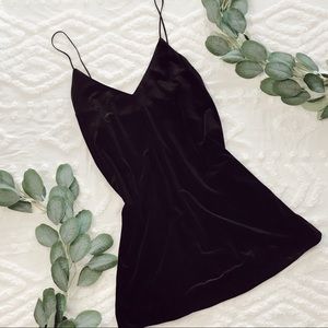 Cotton Candy LA Black Velvet Strappy Mini Dress